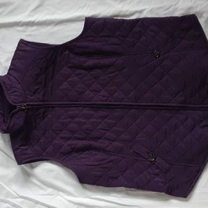 Van Huesen purple quilted fleece-lined vest. Size L